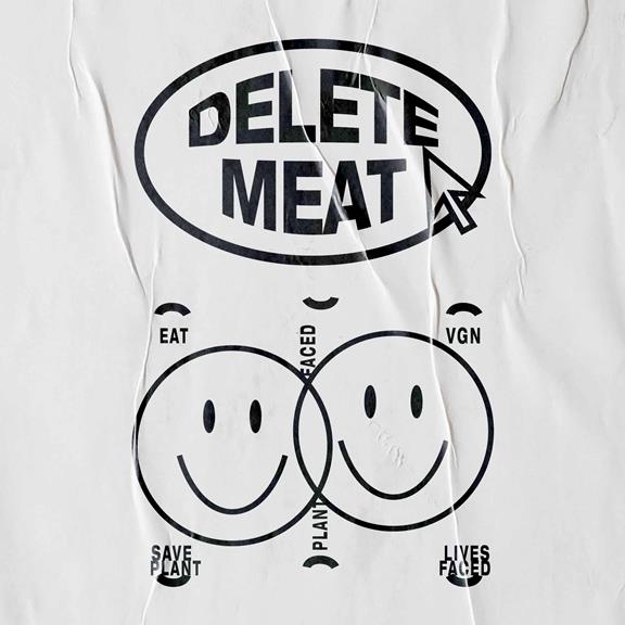 T-Shirt Delete Meat Grijs Roze 4