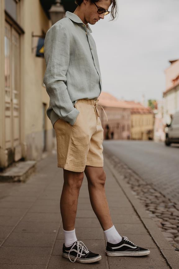 Linen Shorts Ares Dusty Lavender 11