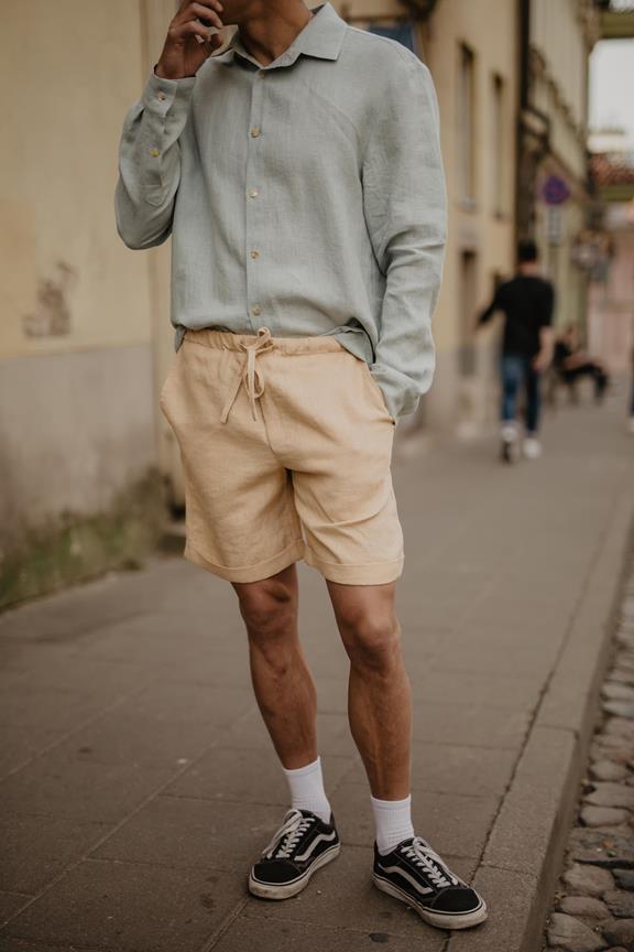 Linen Shorts Ares Dusty Lavender 12