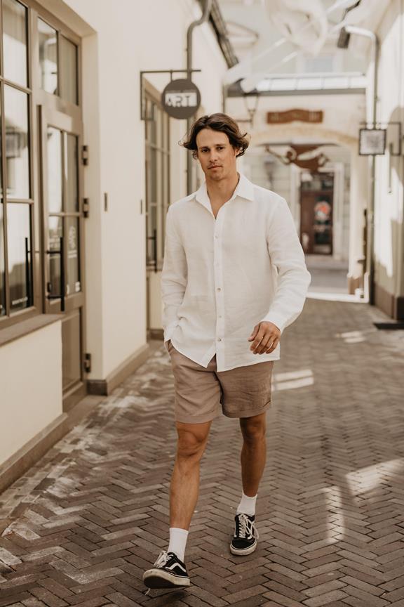 Linen Shorts Ares White 2