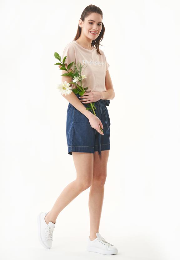 Organic Cotton Denim Look Paperbag Shorts 1