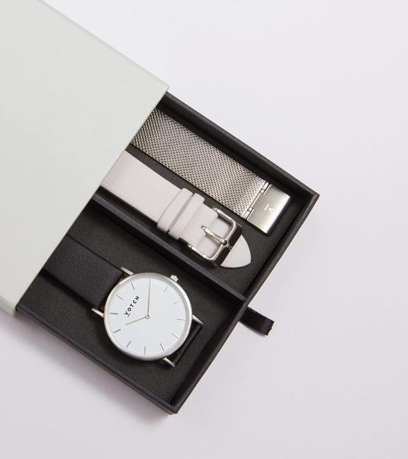 Watch Gift Set Classic Silver & Black 1