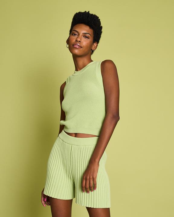 Gebreide Short Idoia Matcha Groen from Shop Like You Give a Damn Gebreide Short Idoia Matcha Groen from Shop Like You Give a Damn