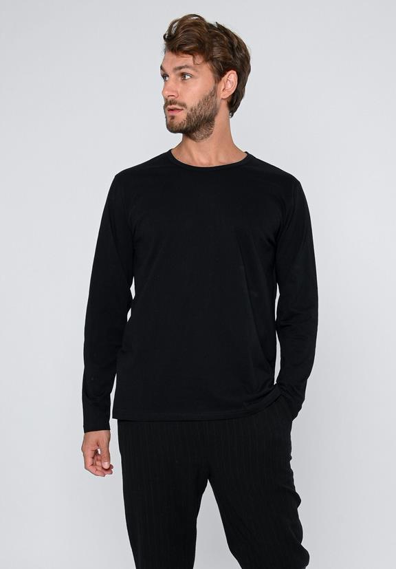 Fitted Long Sleeve T-Shirt Black 1