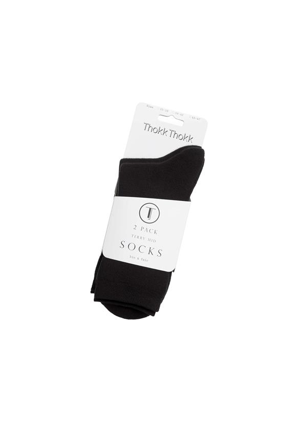 Warm Mid Socks 2 Pack Black 2