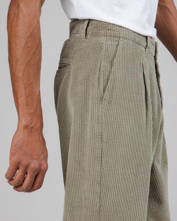 Corduroy Pleated Pants Pale Green 3