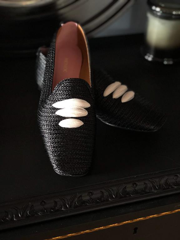 Casablanca Loafer Raffia Moccasin Black from Shop Like You Give a Damn
