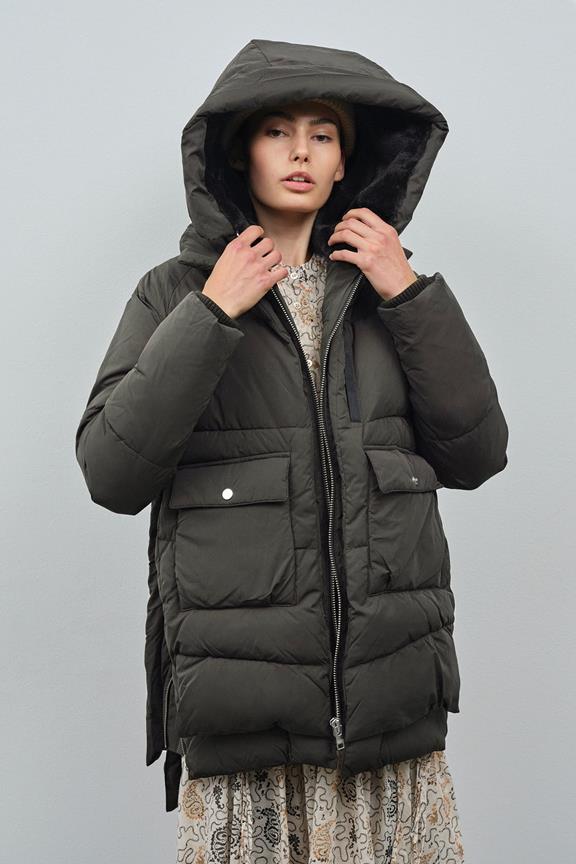 Lyndon Puffer Jacket Black Olive from Shop Like You Give a Damn