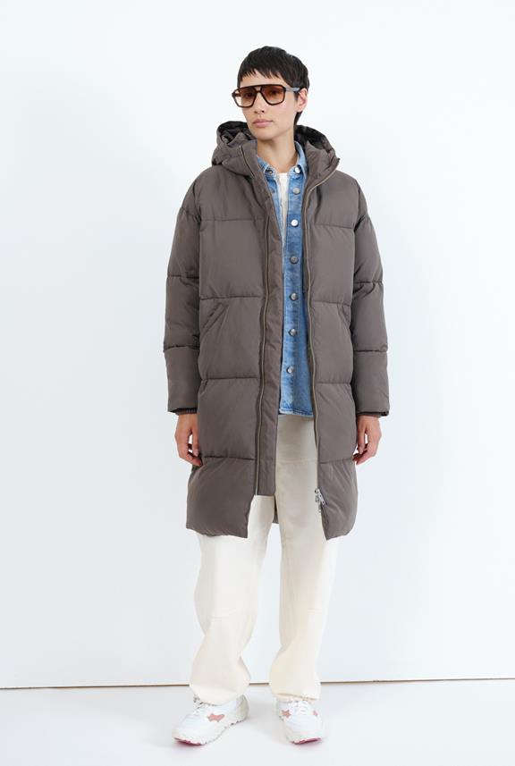 Elphin Puffer Coat Black Olive from Shop Like You Give a Damn