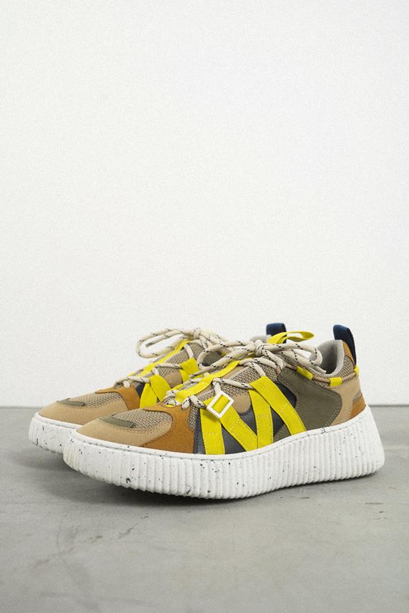 Sunderland Sneakers Brown/ Neon Yellow from Shop Like You Give a Damn