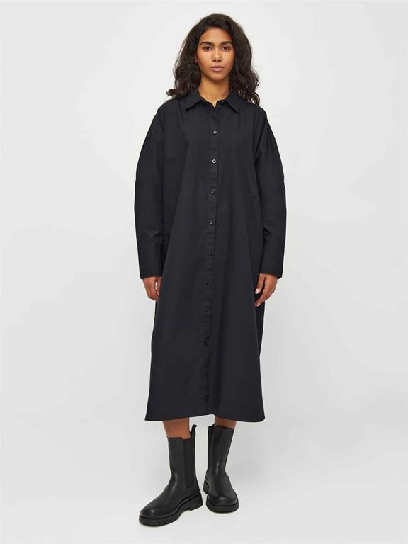 Overslagjurk Poplin Zwart via Shop Like You Give a Damn