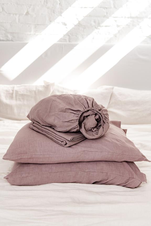 Linen Sheets Set Rosy Brown 1