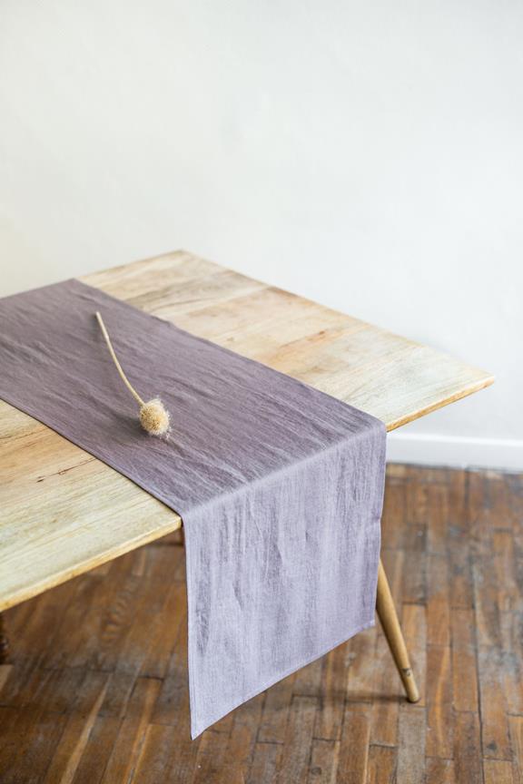 Linen Table Runner In Dusty Lavender 1