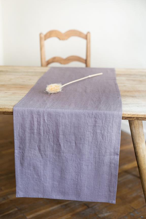Linen Table Runner In Dusty Lavender 2