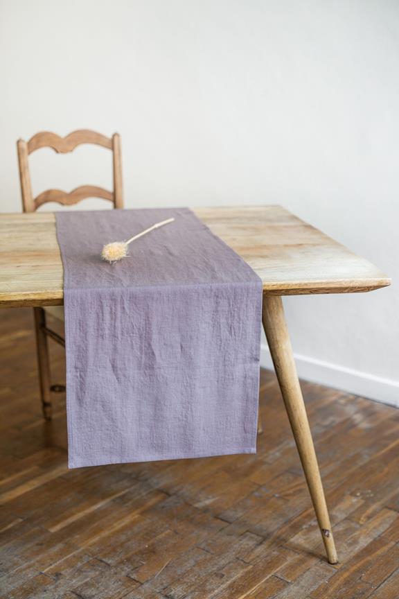 Linen Table Runner In Dusty Lavender 3