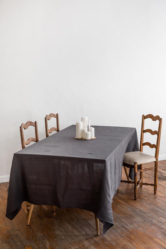 Linen Tablecloth Charcoal Grey 4