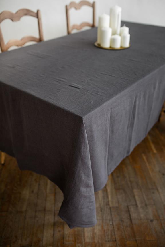 Linen Tablecloth Charcoal Grey 6