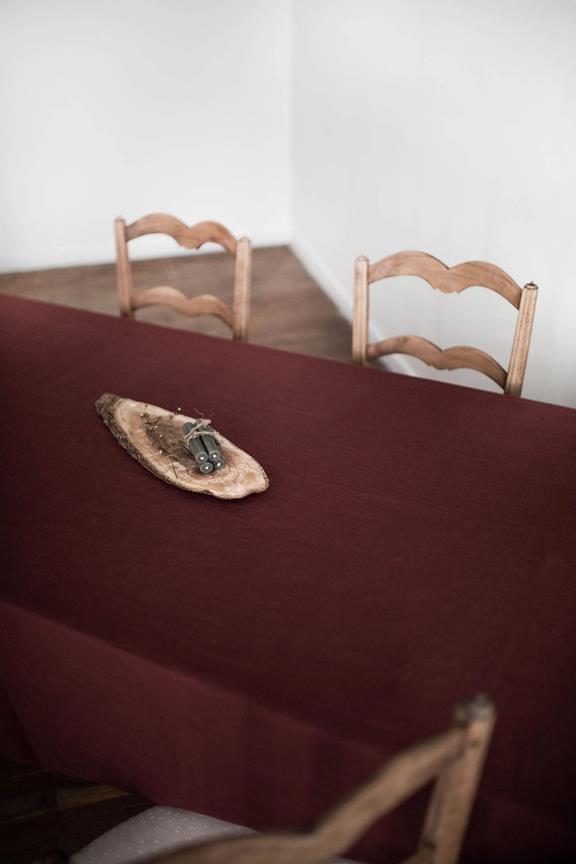 Linen Tablecloth In Terracotta 3