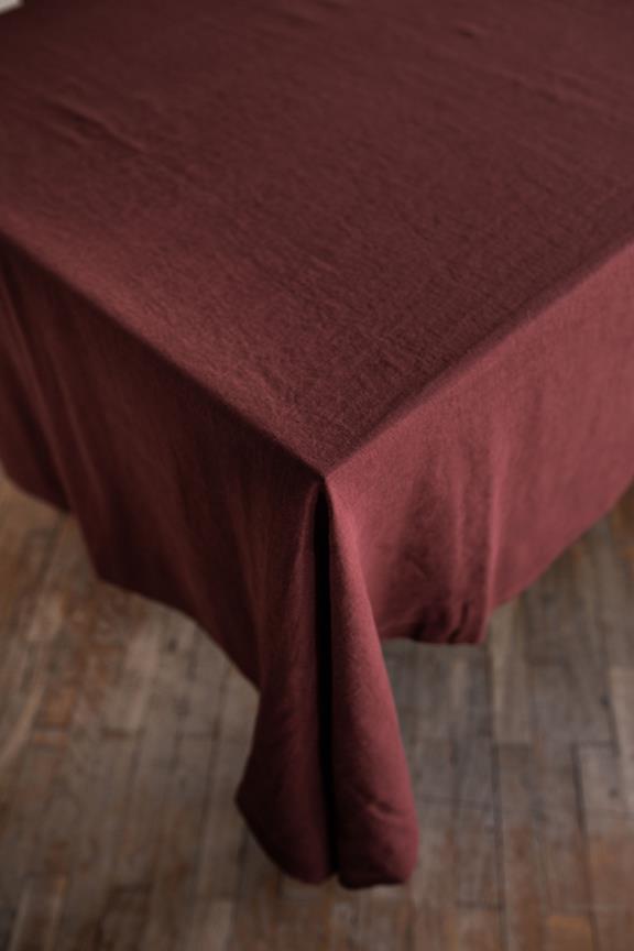 Linen Tablecloth In Terracotta 5