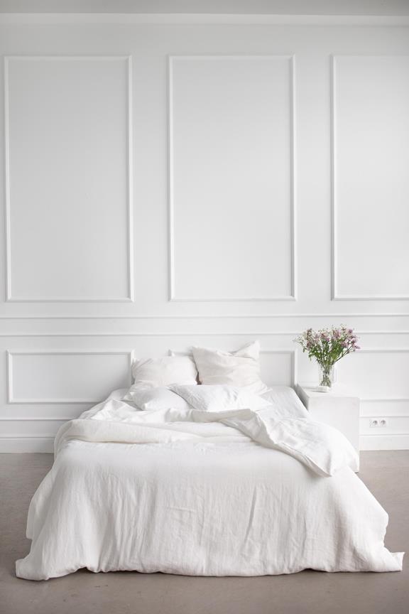 Linen Bedding Set White 6