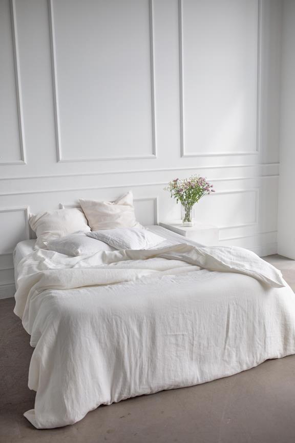 Linen Bedding Set White 7