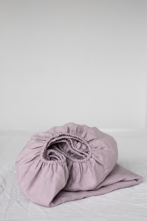 Linen Fitted Sheet Dusty Rose 2