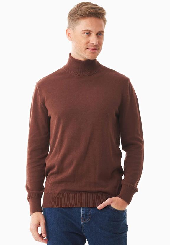 Turtleneck Sweater Organic Cotton Brown via Shop Like You Give a Damn