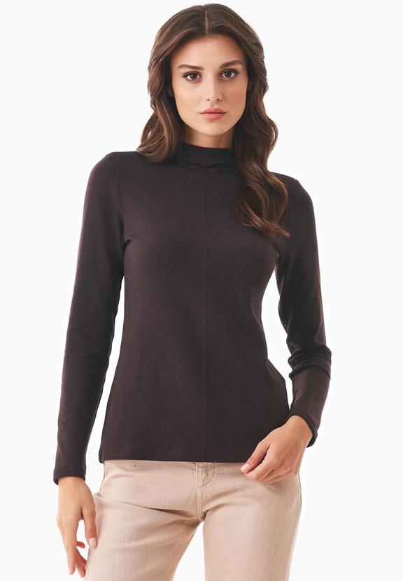 Long Sleeve Shirt Organic Cotton And Tencel™ Modal  Brown 1