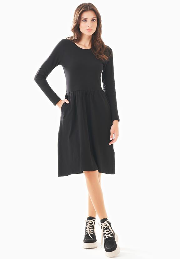 Long Sleeve Jersey Dress Organic Cotton Black via Shop Like You Give a Damn