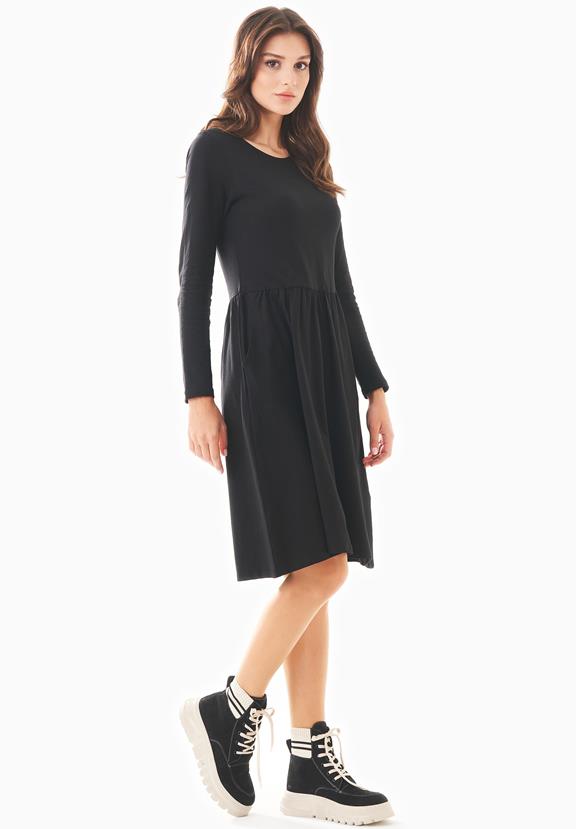 Long Sleeve Jersey Dress Organic Cotton Black from Shop Like You Give a Damn