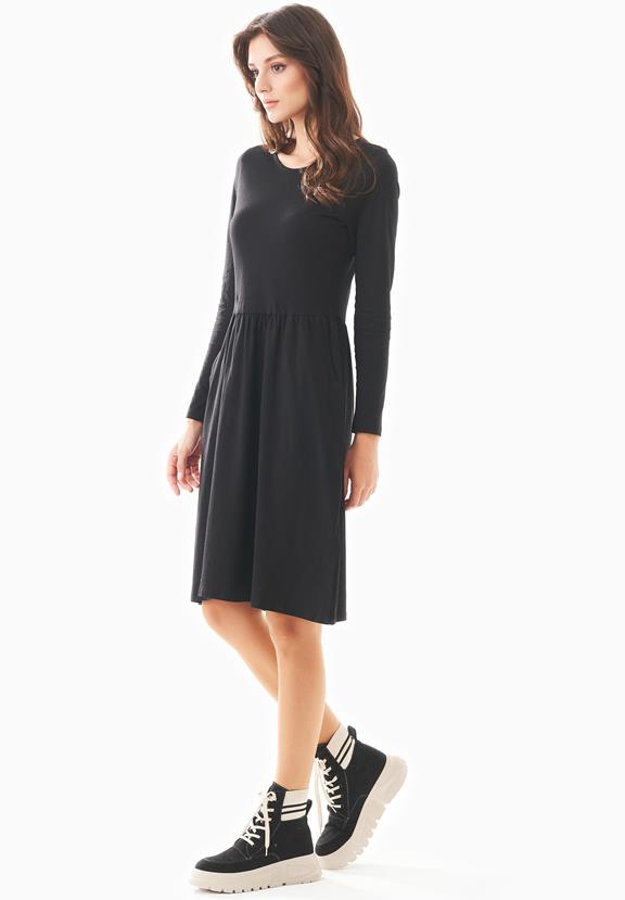 Long Sleeve Jersey Dress Organic Cotton Black from Shop Like You Give a Damn