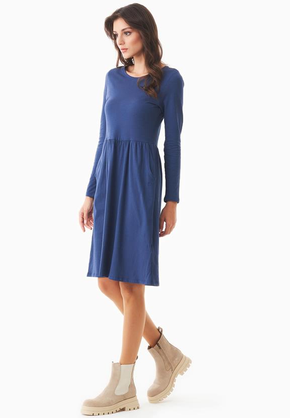 Long Sleeve Jersey Dress Organic Cotton Blue from Shop Like You Give a Damn