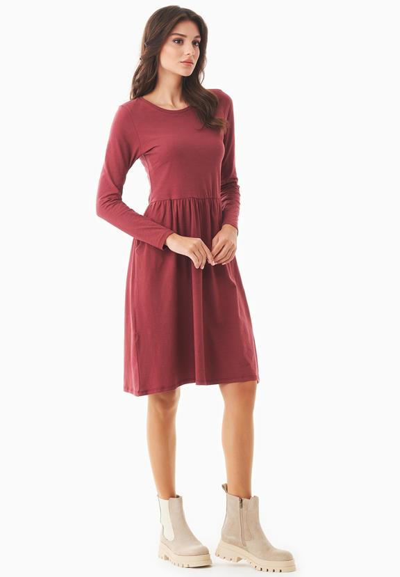 Long Sleeve Jersey Dress Organic Cotton Red from Shop Like You Give a Damn