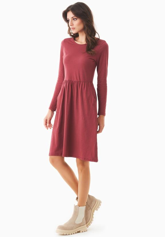 Long Sleeve Jersey Dress Organic Cotton Red from Shop Like You Give a Damn