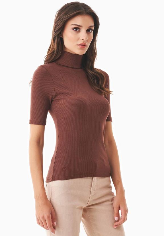 Turtleneck Shirt Organic Cotton Brown from Shop Like You Give a Damn