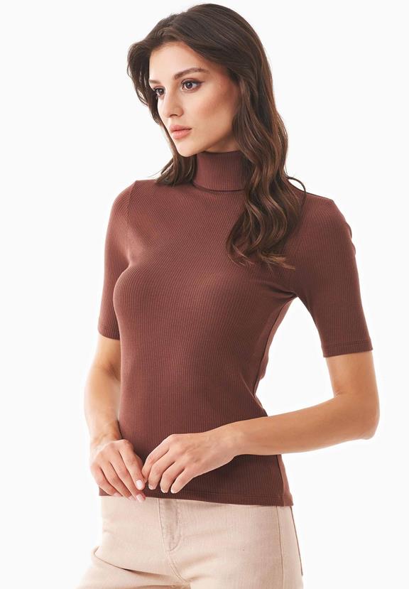 Turtleneck Shirt Organic Cotton Brown from Shop Like You Give a Damn