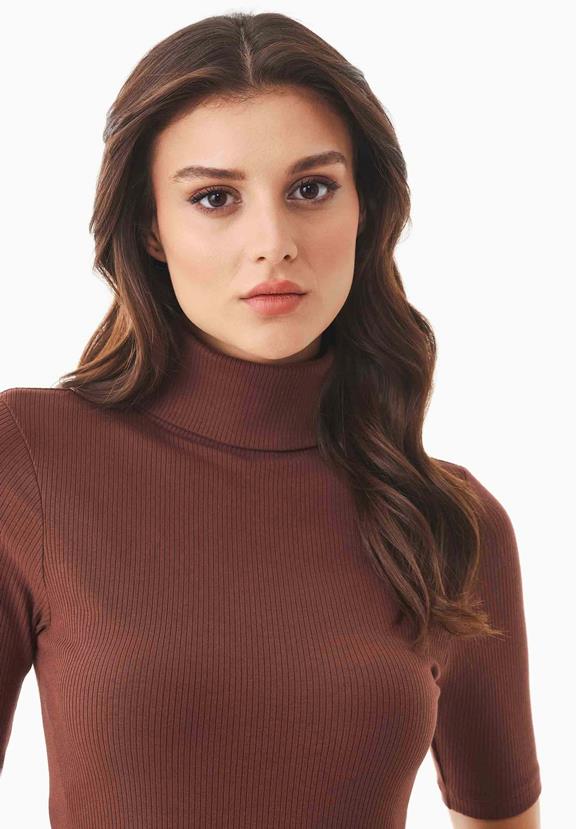 Turtleneck Shirt Organic Cotton Brown from Shop Like You Give a Damn