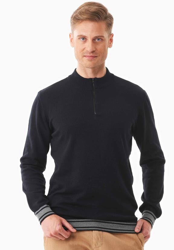 Sweater Troyer Collar Organic Cotton Black via Shop Like You Give a Damn