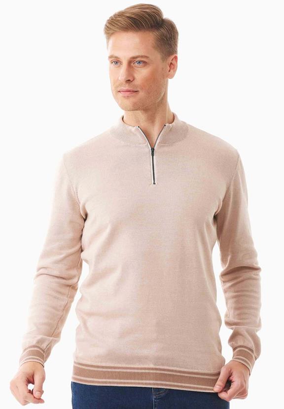 Sweater Troyer Collar Organic Cotton Beige via Shop Like You Give a Damn