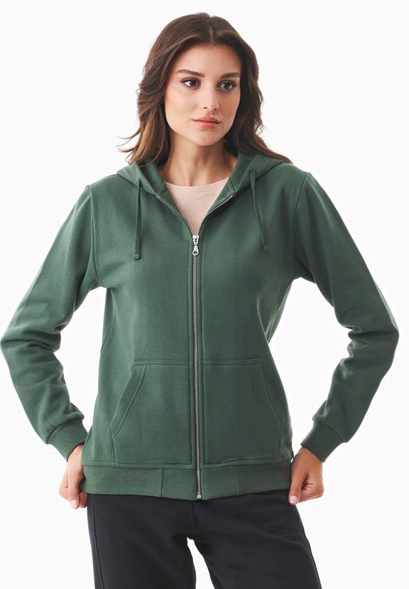 Sweat Jacket Soft Touch Organic Cotton Green via Shop Like You Give a Damn
