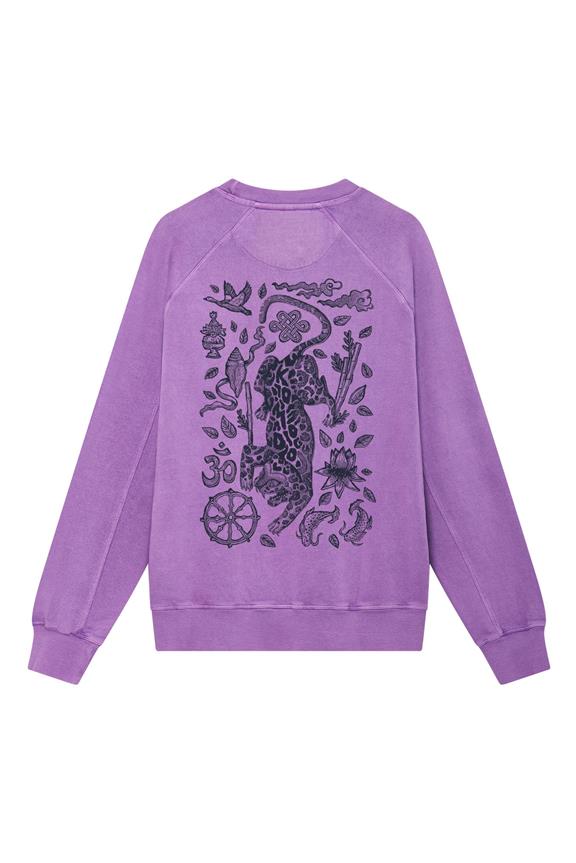 Sweater Nepali Leopard Gots Organic Cotton Back Print Lilac 1