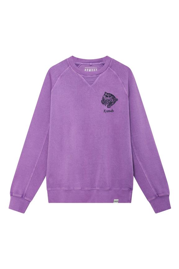 Sweater Nepali Leopard Gots Organic Cotton Back Print Lilac 2