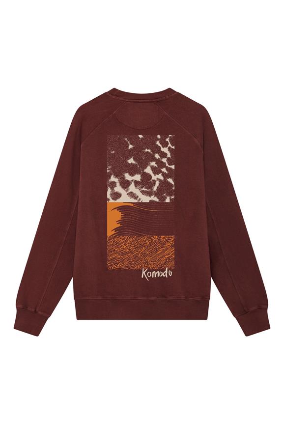 Sweater Block Texture Gots Organic Cotton Back Print Red 1