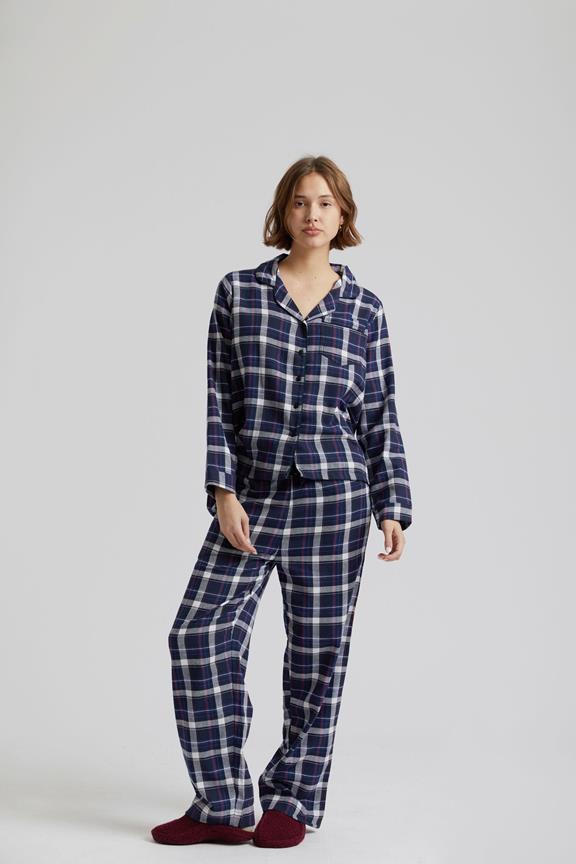 Jim Jam - Gots Biologisch Katoenen Pyjamaset Voor Dames Donkerblauw 1