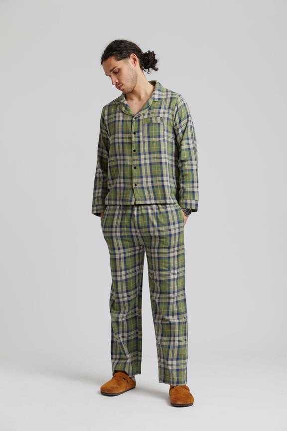 Pyjama Set Jim Jam Mens Gots Organic Cotton Pine Green 1