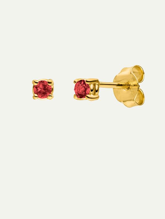 Earrings January Birthstone 14k Real Gold & Garnet 1
