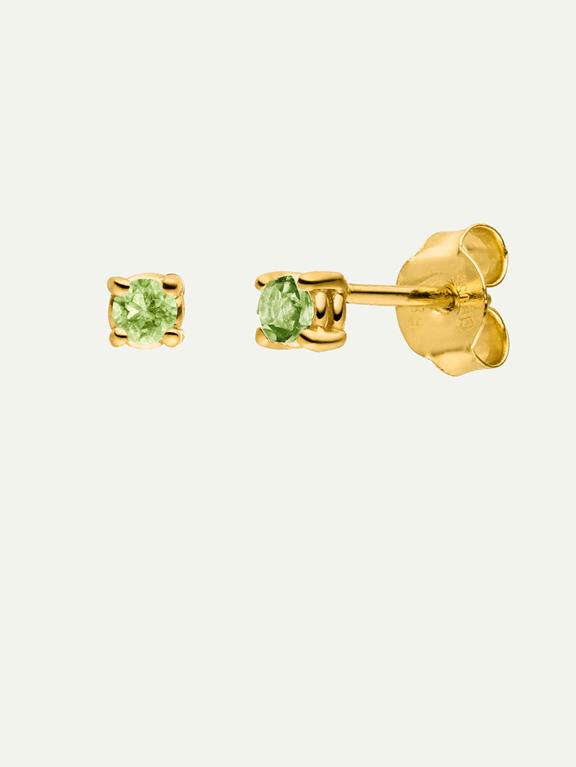 Earrings Birthstone August 14k Real Gold & Peridot 1