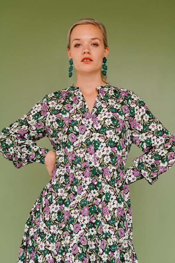 Dress Suki Floral Green & Purple 5