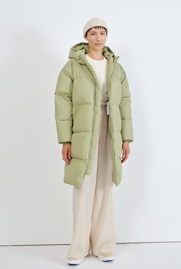 Elphin Puffer Coat Moss Green via Shop Like You Give a Damn