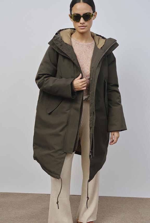 Coat Albury Black Olive from Shop Like You Give a Damn